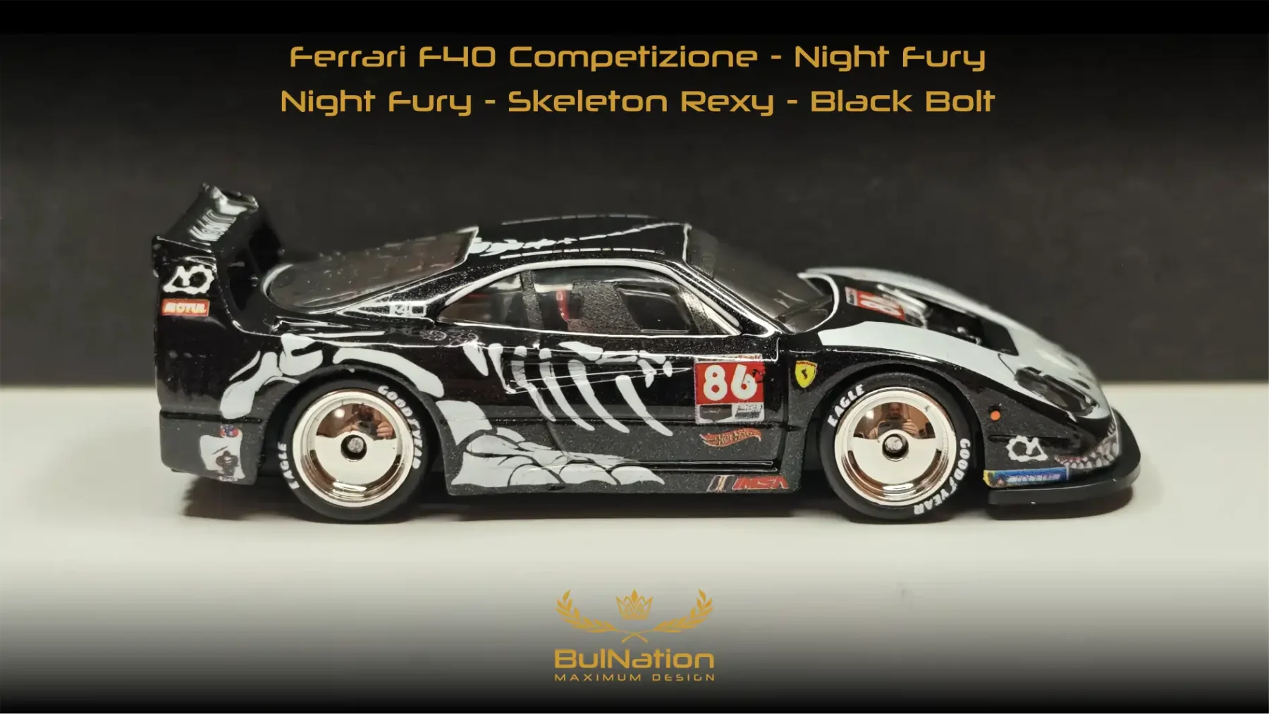 Ferrari F40 Competizione – Night Fury - Skeleton Rexy - Black Bolt