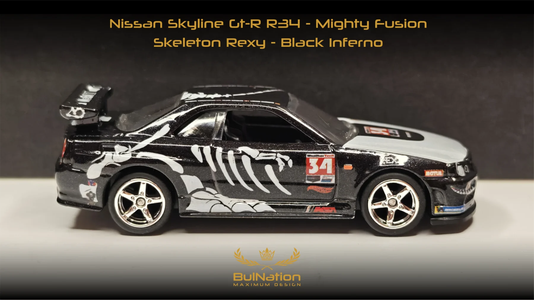 Nissan Skyline Gt-R R34 - Mighty Fusion - Skeleton Rexy - Black Inferno