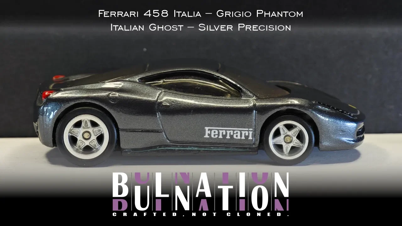 Ferrari 458 Italia – Grigio Phantom - Italian Ghost – Silver Precision